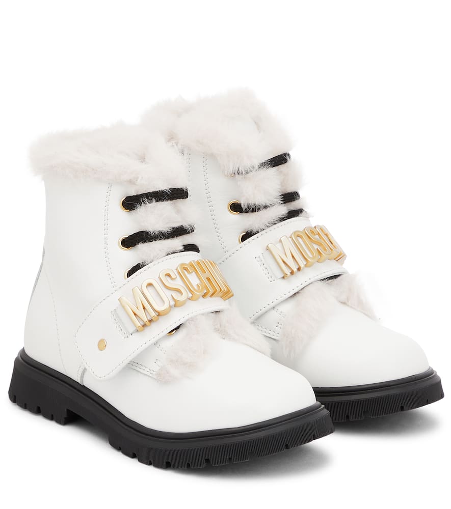 Moschino Kids Logo leather boots
