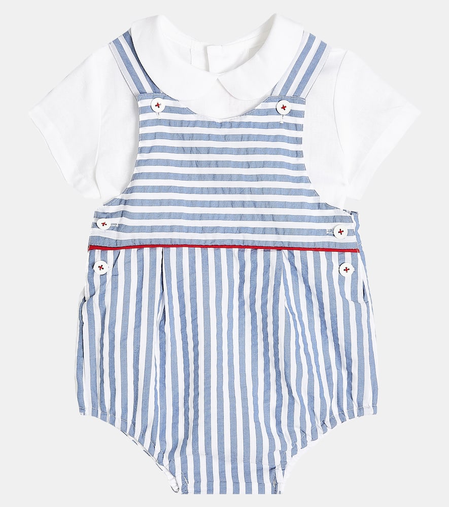 Shop La Coqueta Baby Marina Playsuit And Jazmin Shirt Set In Blue