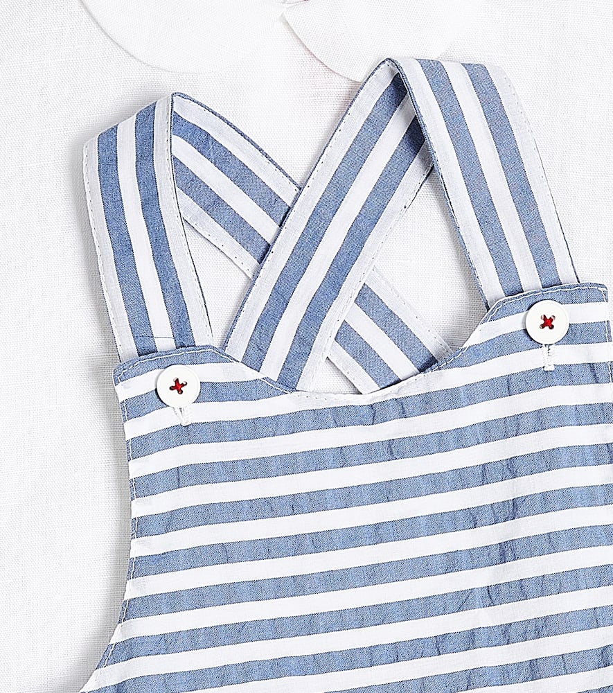 La Coqueta Baby Marina Playsuit And Jazmin Shirt Set In Blue