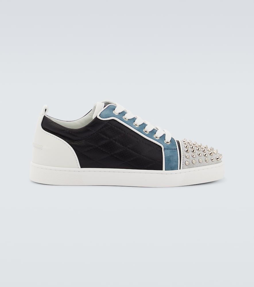 Christian Louboutin Louis Junior Spikes Orlato Leather Sneaker In Multicoloured