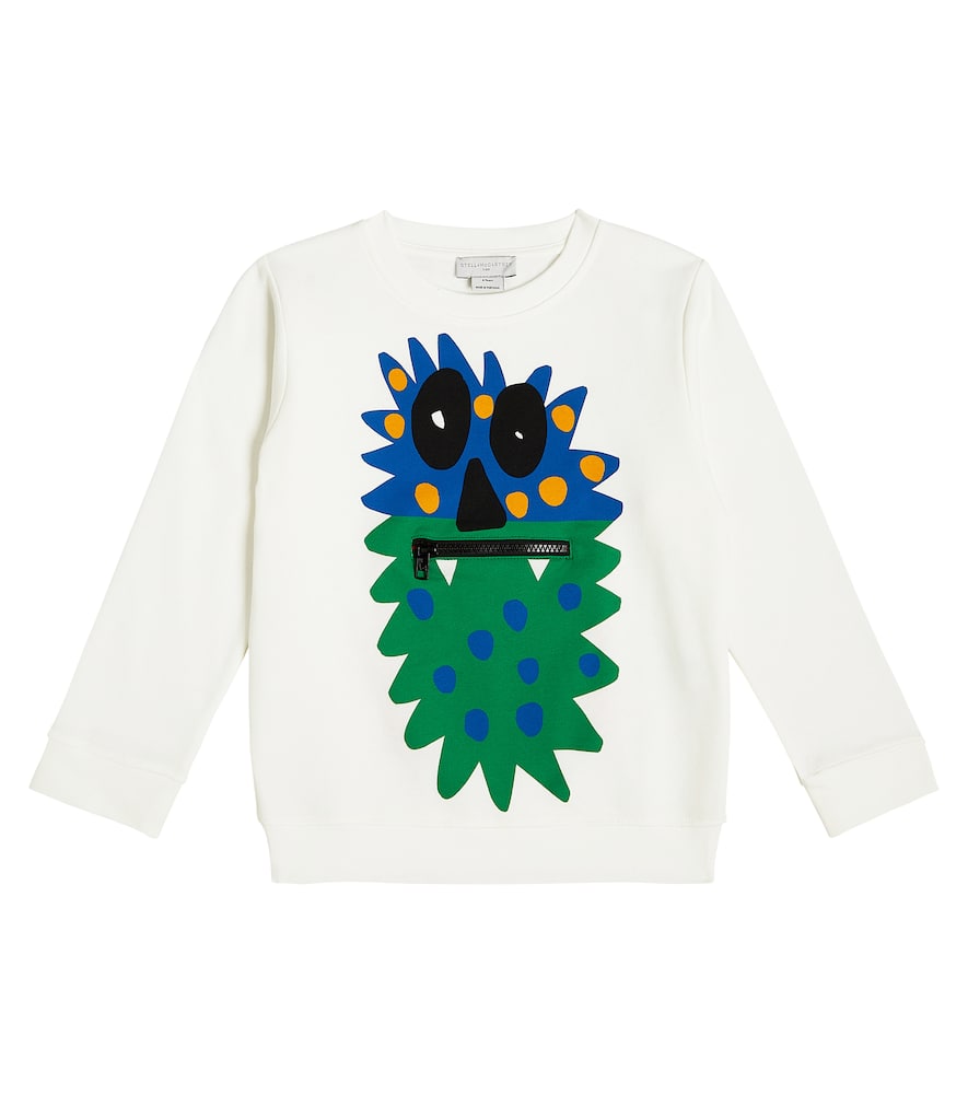 Stella Mccartney Printed Cotton Jersey Sweatshirt In White