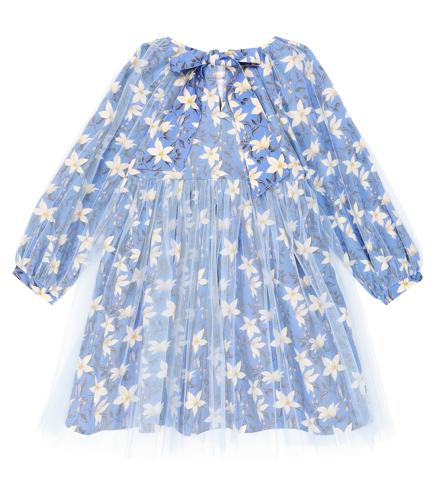 Paade Mode Floral Tulle Dress In Blue