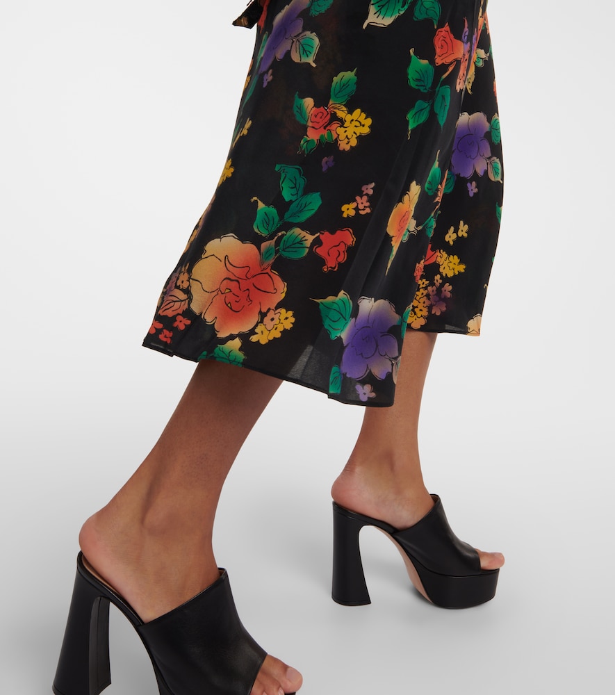  Rixo Rixo Bedrucktes Midikleid Aus Seide 