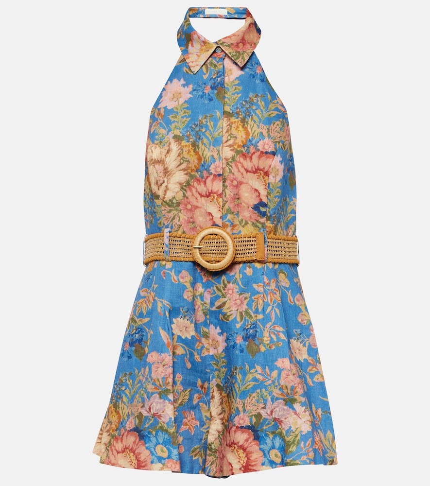 Zimmermann Zimmermann August floral linen playsuit　ジマーマン オーガスト フローラル リネン プレイスーツ