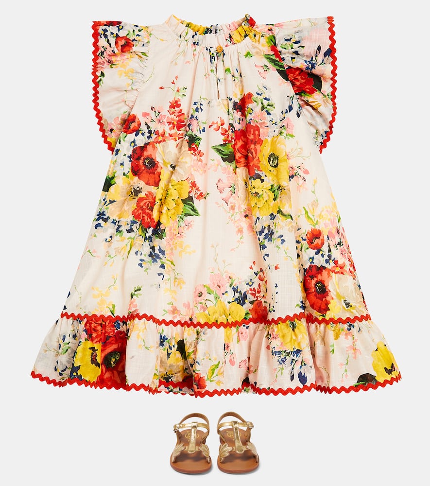 Shop Zimmermann Alight Floral Cotton Dress In Multicoloured