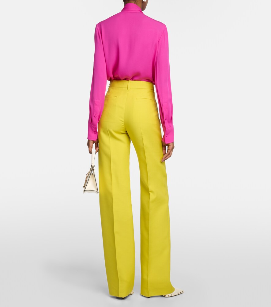  Valentino Valentino Gerade High-rise-hose Aus Crepe Couture 