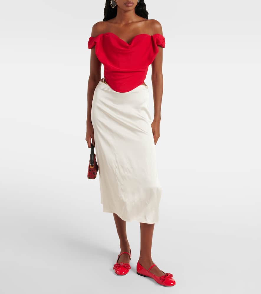 Mach&mach Bow-detail Patent Leather Mary Jane Flats In Red