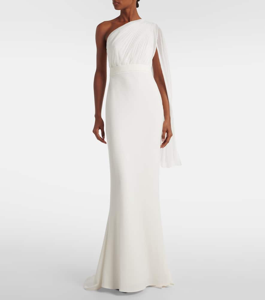 Max Mara Bridal Lorena Chiffon And Cady Gown In White