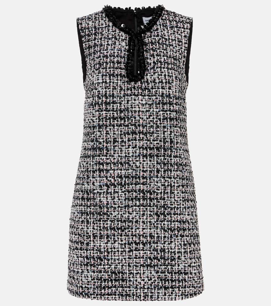 Self-Portrait Embellished bouclé minidress