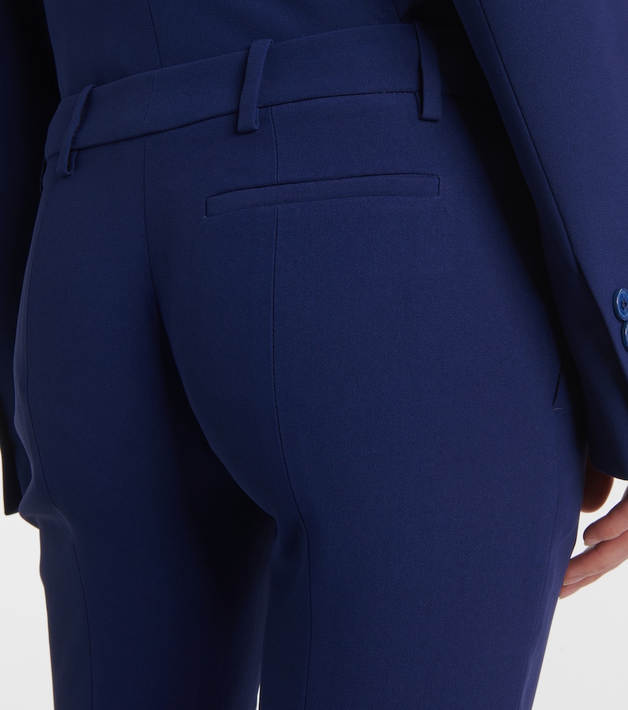 Alexander Mcqueen High-rise Flared Pants In Blue