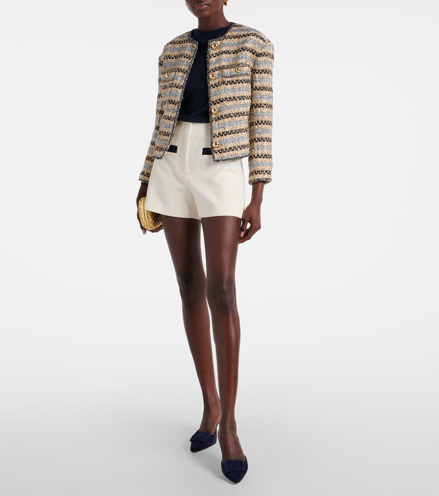 Veronica Beard Sumira Metallic Tweed Jacket In Blue