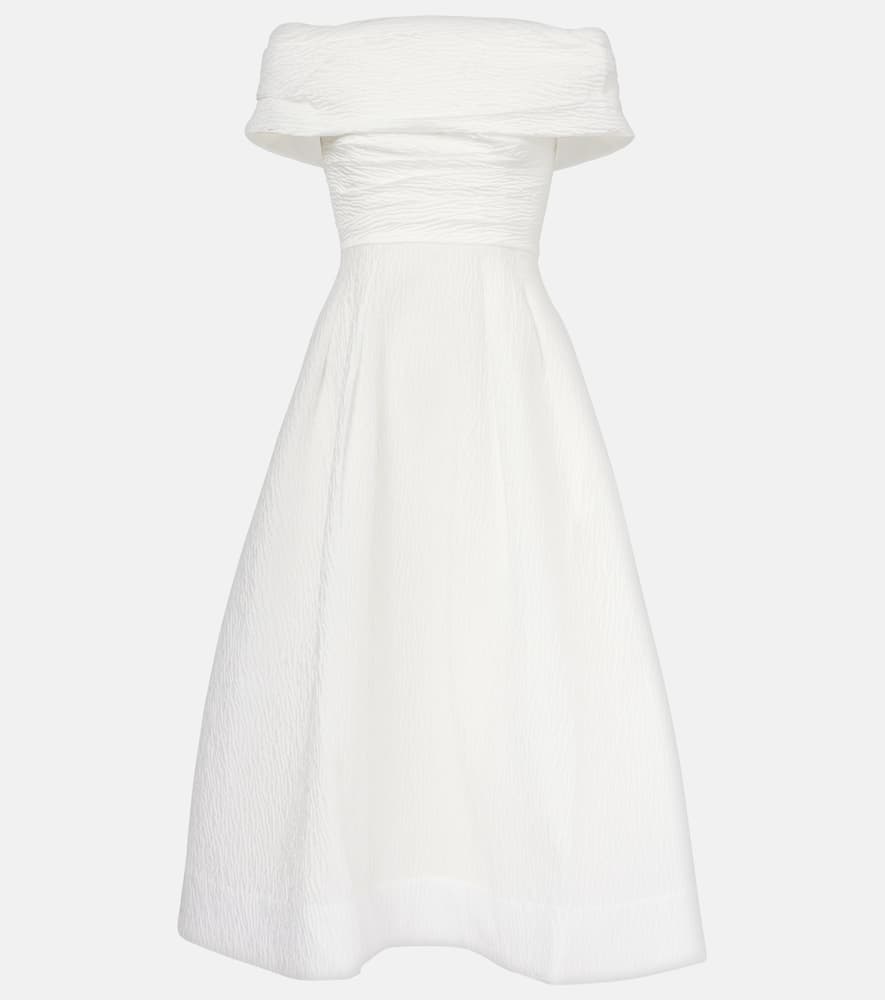 Adalyn off-shoulder brocade midi dress