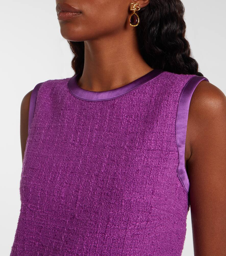 Dolce & Gabbana Cotton And Silk-blend Minidress In Purple