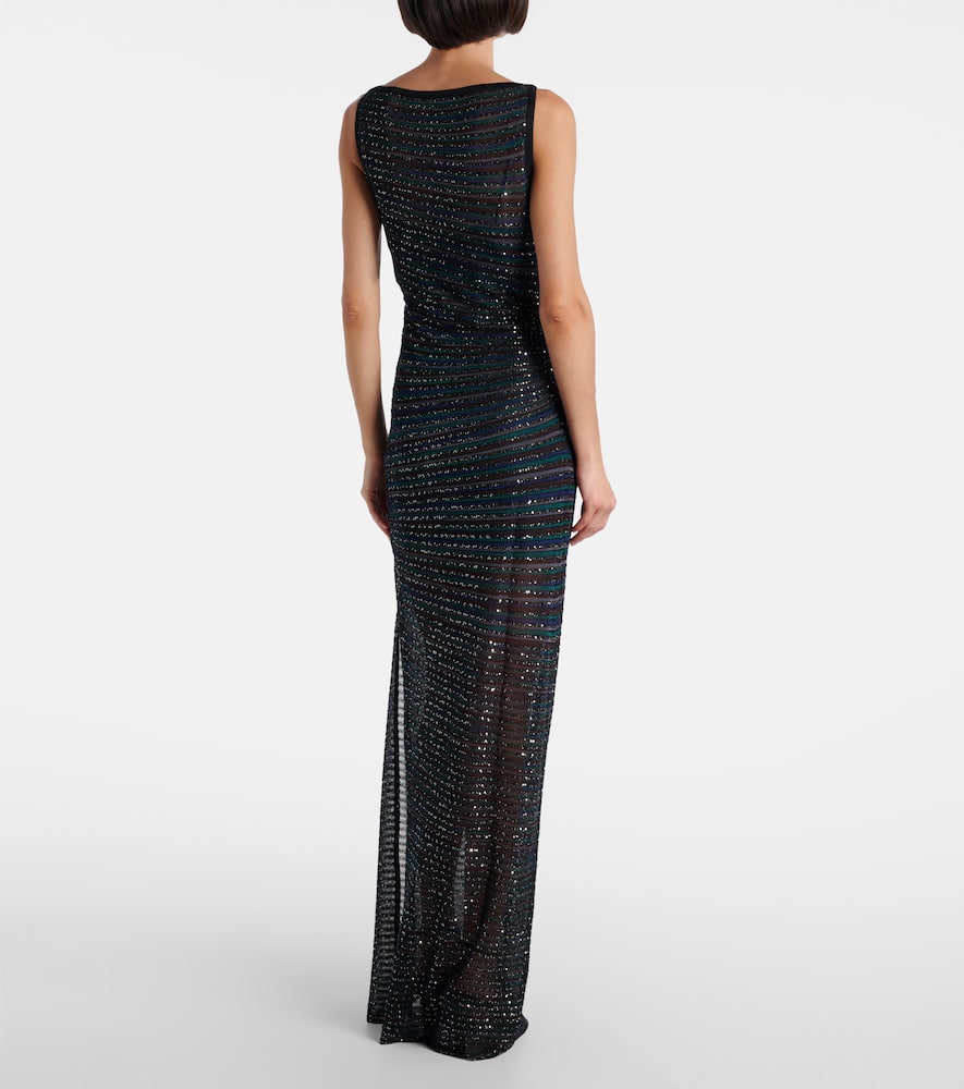 Missoni Sleeveless Long Dress Boat Neck Dresses Multicolor In Blue