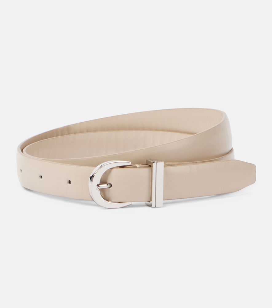 Khaite Women's Beige Luna Leather Belt Inch Size 33.5 - Mytheresa