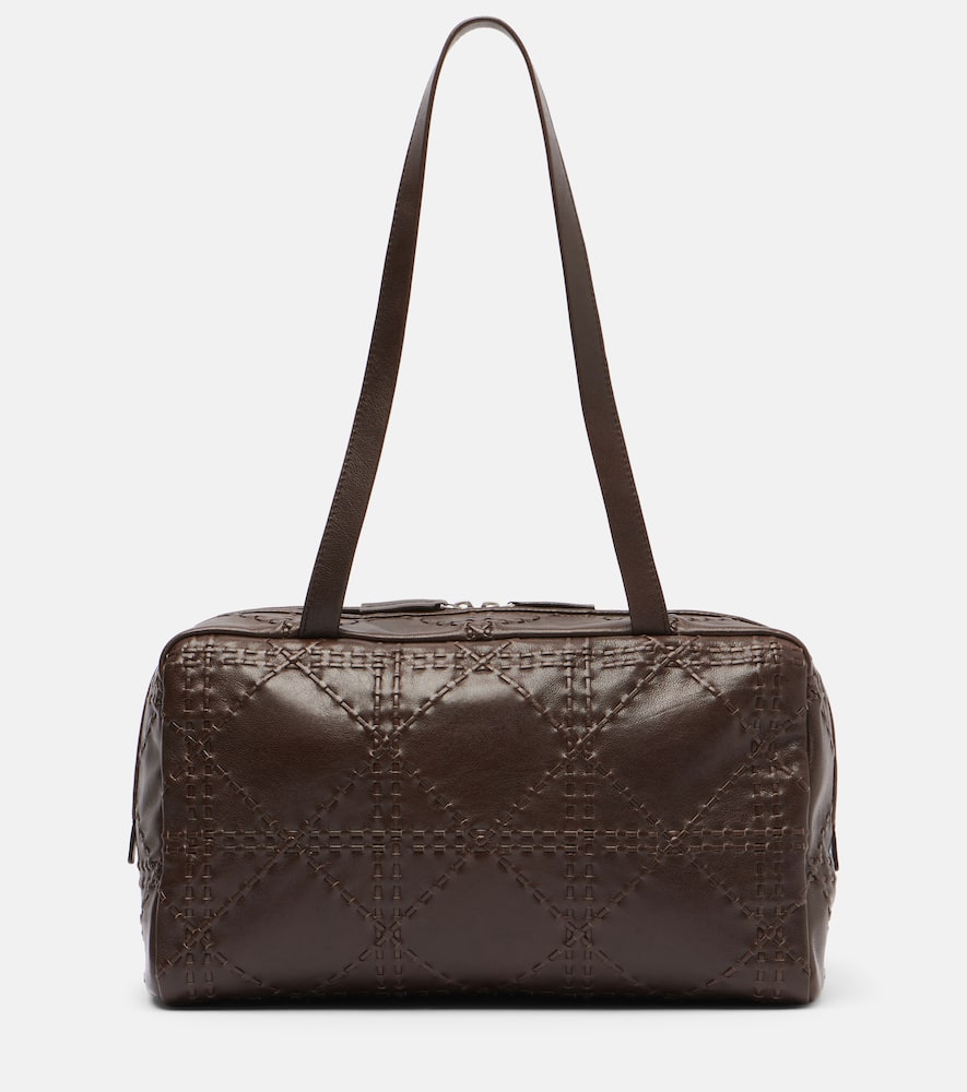 The Row Astra Leather Shoulder Bag In Brown