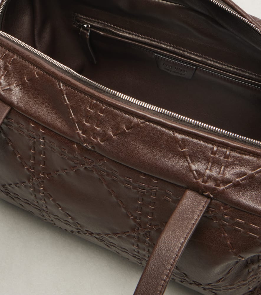 The Row Astra Leather Shoulder Bag In Brown