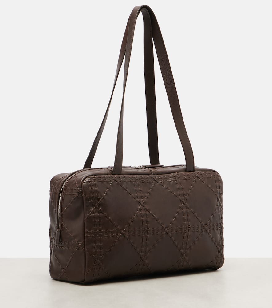The Row Astra Leather Shoulder Bag In Brown