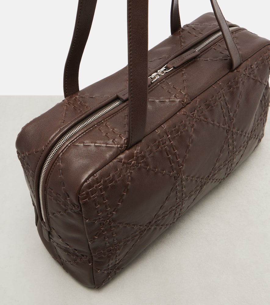 The Row Astra Leather Shoulder Bag In Brown