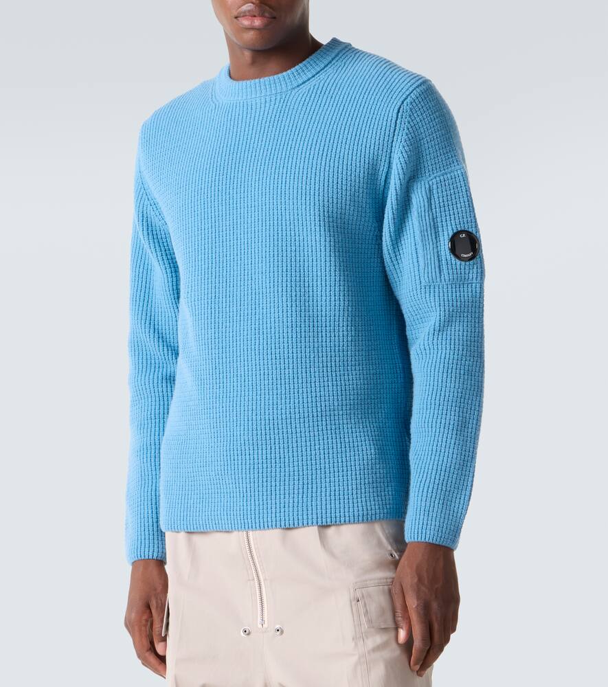 C.p. Company Ribbed-knit Wool-blend Sweater In Blue