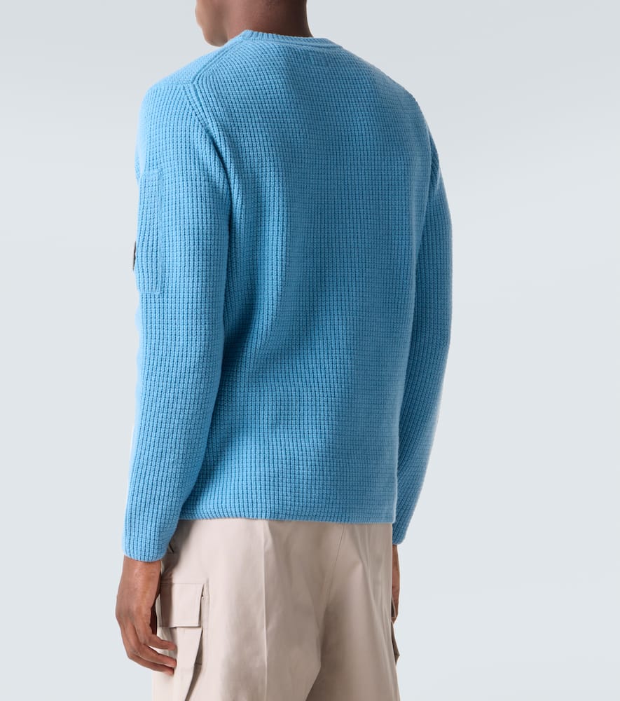 C.p. Company Ribbed-knit Wool-blend Sweater In Blue