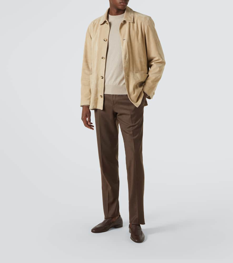 Lardini Wool And Cashmere Suit Pants In Brown