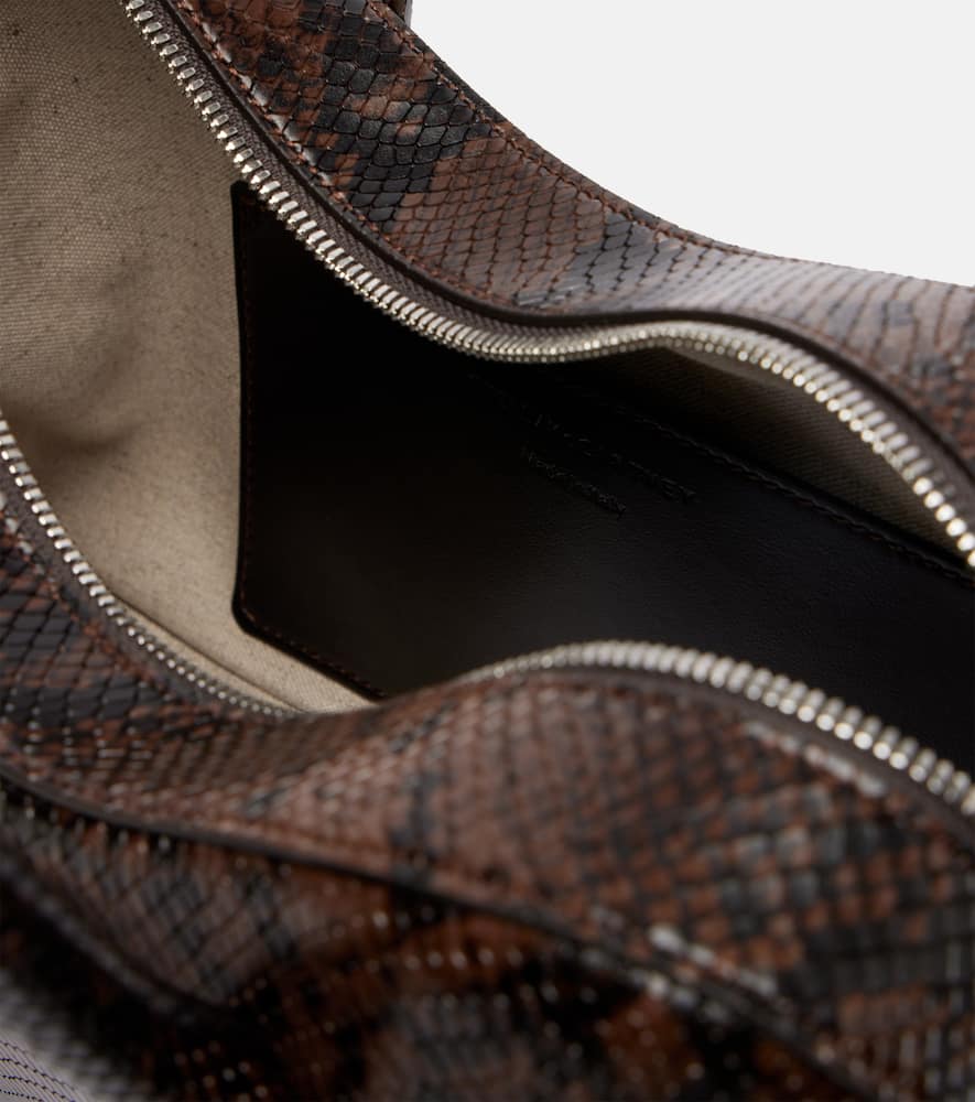 Stella Mccartney Stella Ryder Medium Snake-effect Faux Leather Shoulder Bag In Brown