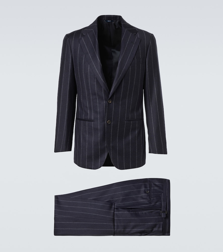 Thom Sweeney Chalk stripe wool and cashmere suit