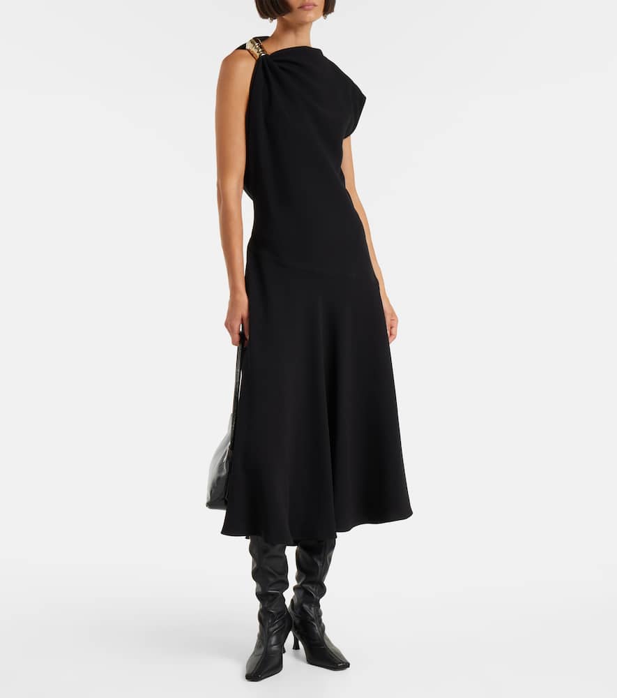 Proenza Schouler Rue Asymmetric Crêpe Midi Dress In Black