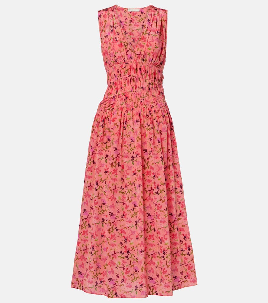 Sylvie floral silk midi dress
