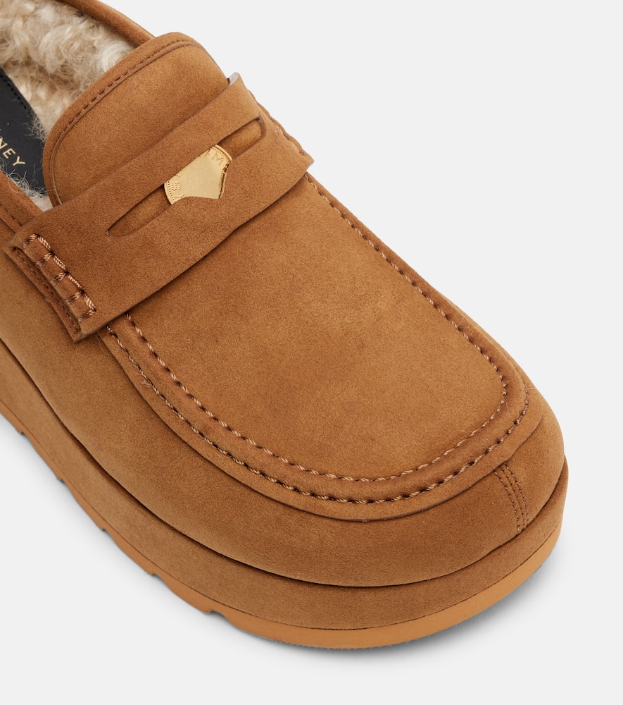 Stella Mccartney Sneak-elyse Platform Loafer Slippers Pecan In Brown
