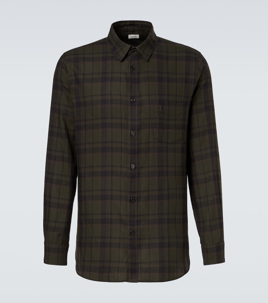 Saint Laurent Cassandre checked cotton flannel shirt