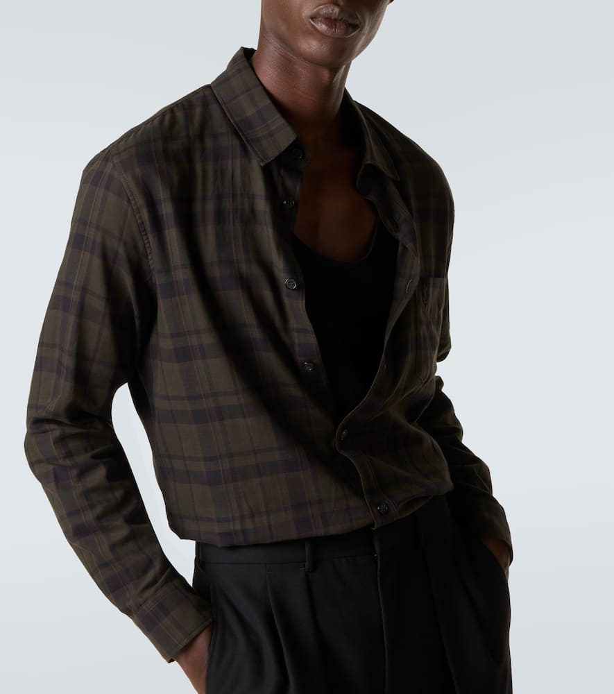 Saint Laurent Cassandre checked cotton flannel shirt