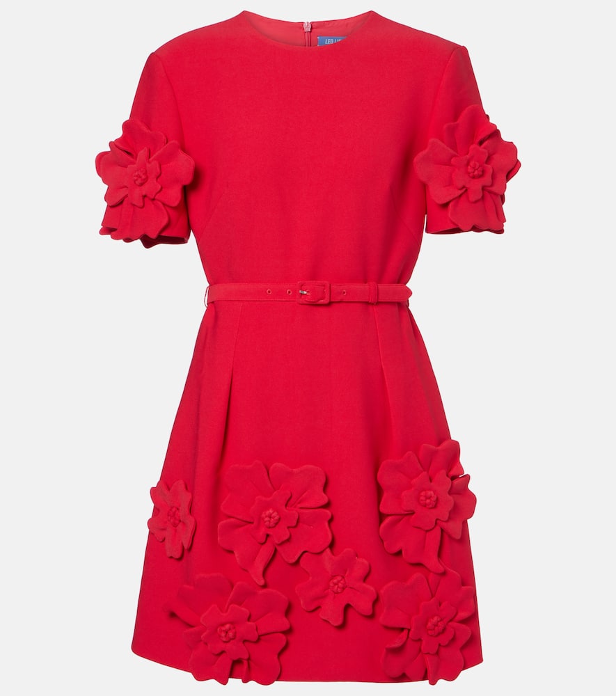 Aurélie floral-appliqué minidress