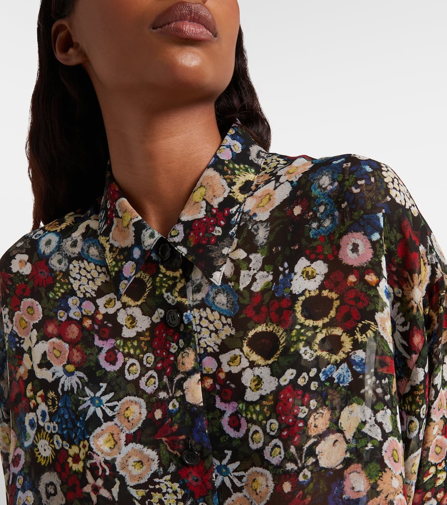 Khaite Goya Printed Silk-chiffon Shirt In Multi