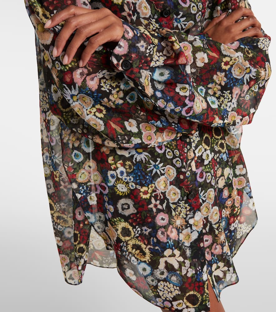 Khaite Goya Printed Silk-chiffon Shirt In Multi