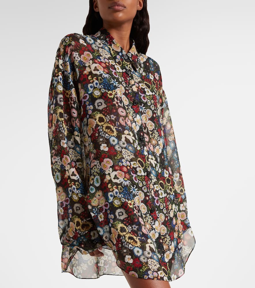 Khaite Goya Printed Silk-chiffon Shirt In Multi