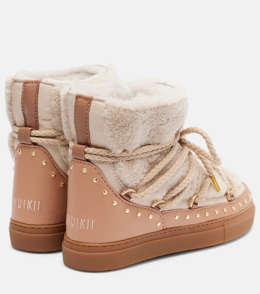 Inuikii Curly Rock Shearling And Leather Snow Boots In Brown