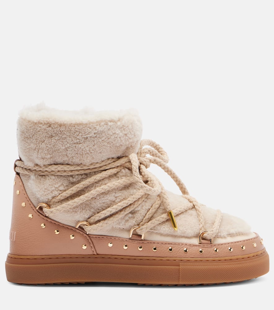 Inuikii Curly Rock Shearling And Leather Snow Boots In Brown