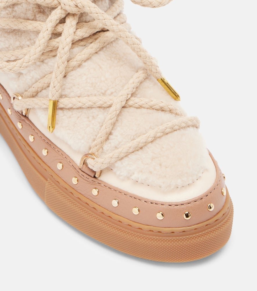 Inuikii Curly Rock Shearling And Leather Snow Boots In Brown