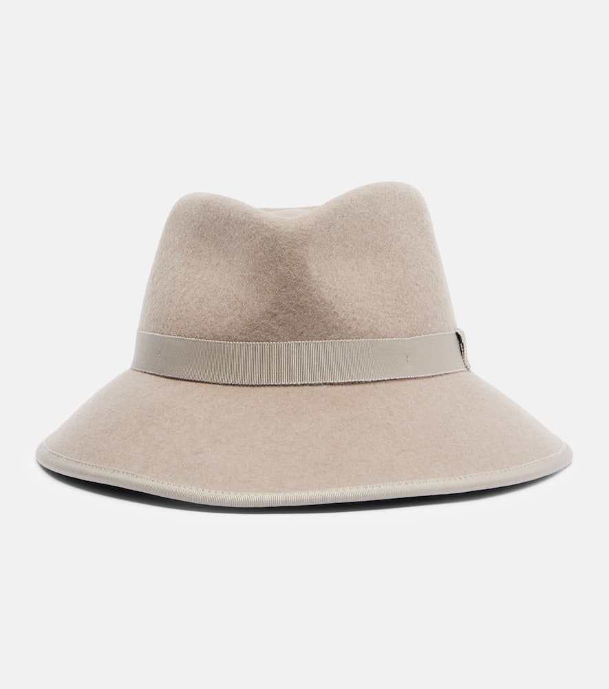 Max Mara Mxalocusta Wool Felt Fedora Hat In Gray