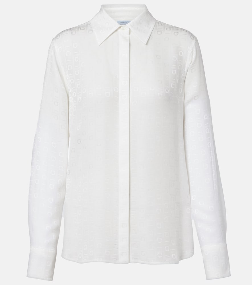 Ferragamo Gancini silk crêpe shirt