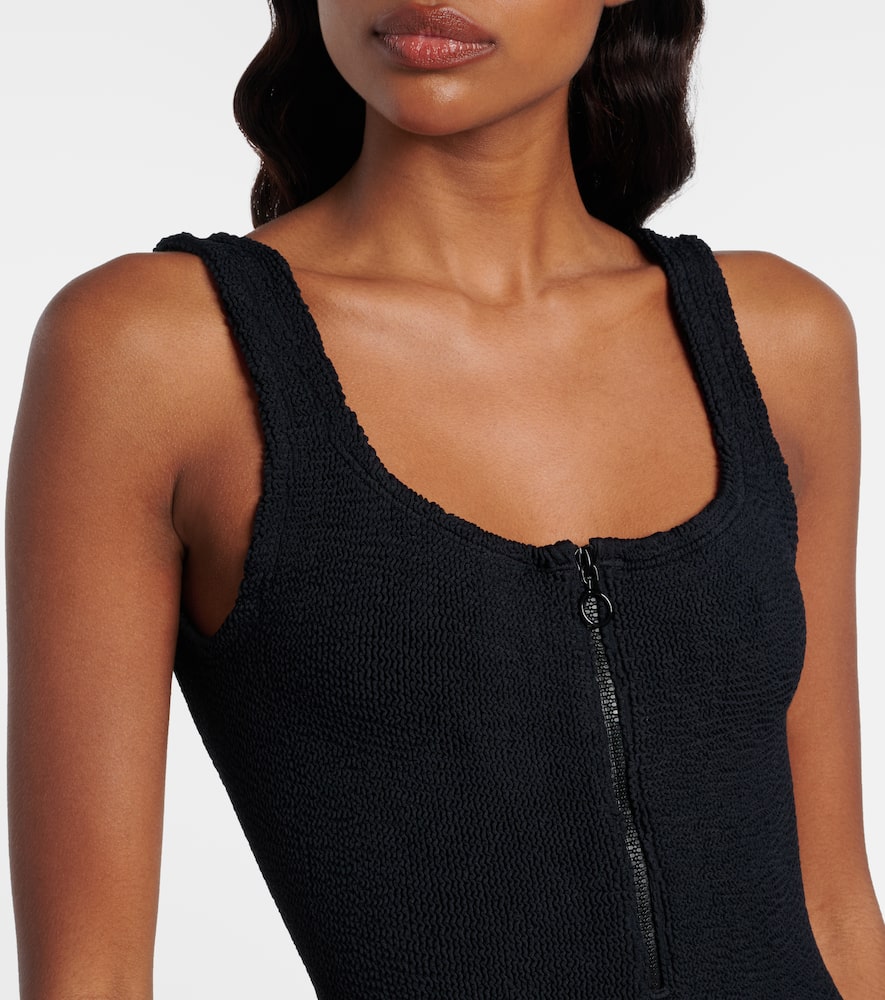 Hunza G Womens Black Dallas Zip-up High-leg Swimsuit In Black