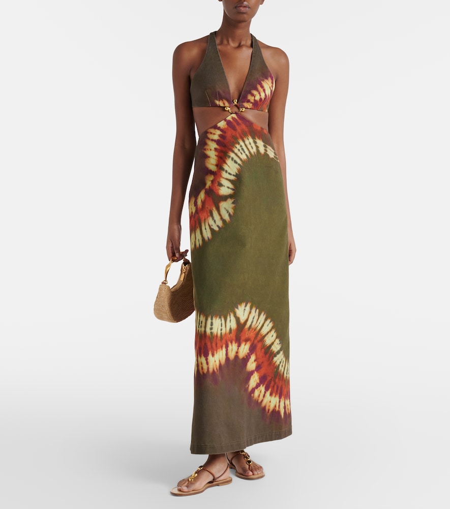 Alémais Marilyn dyed denim midi dress