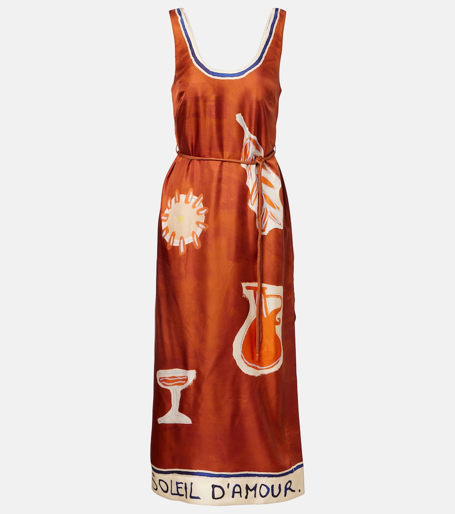 Alemais Women's Multicoloured X Lrnce Soleil D'amour Silk Midi Dress UK Size 12 - Mytheresa