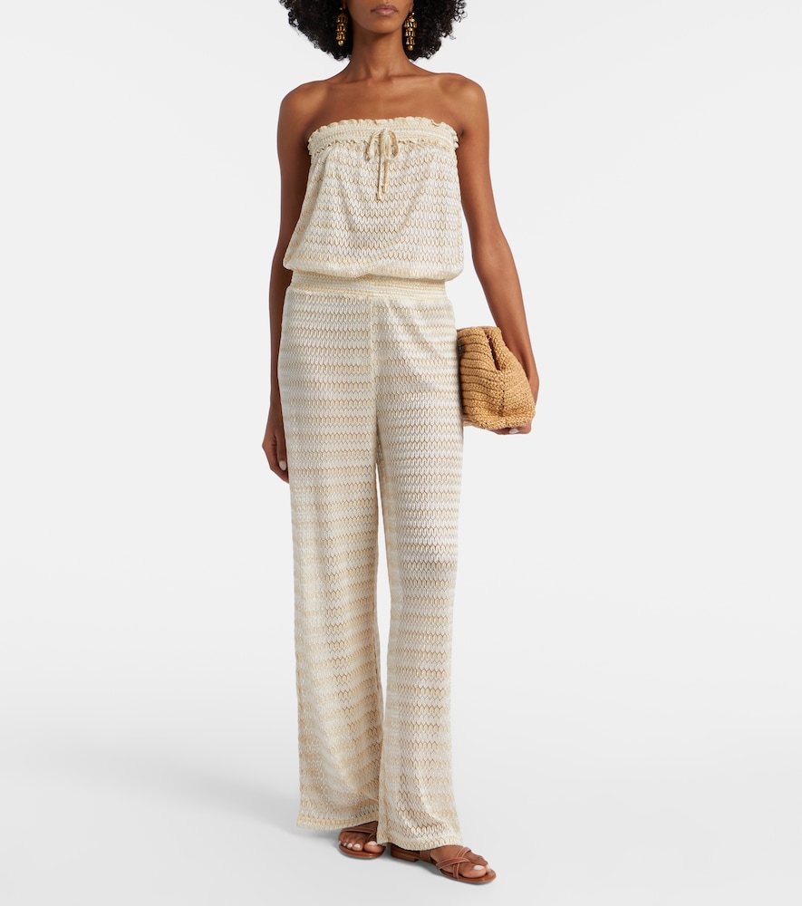 Melissa Odabash Semi-sheer lamé jumpsuit