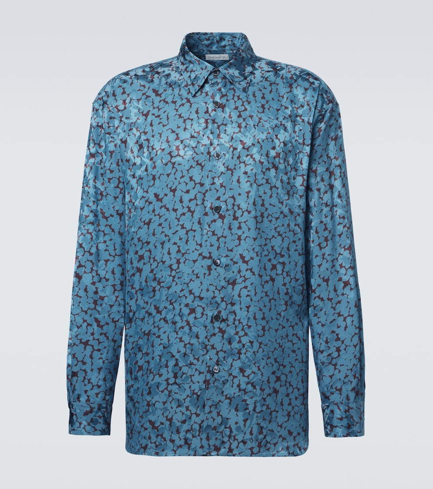 Dries Van Noten Men's Blue Printed Satin Shirt UK Size 16,5 - Mytheresa