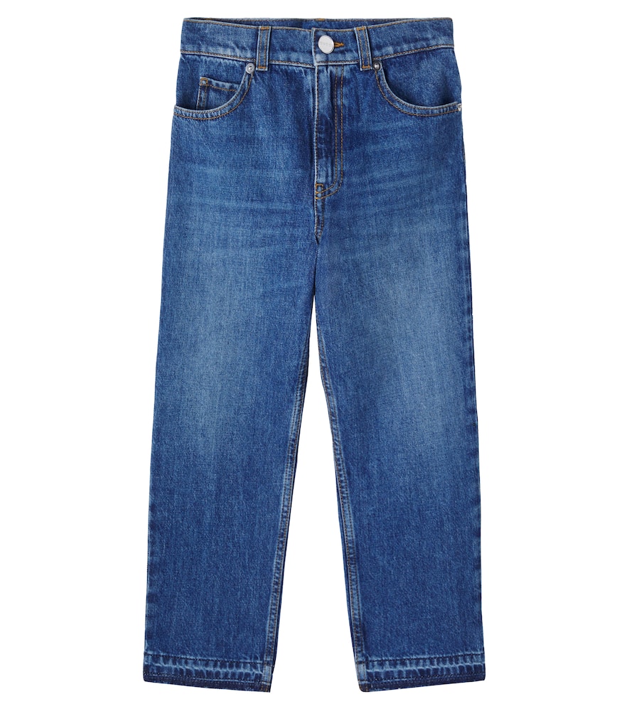 Gucci Kids' Logo Jeans In Blue