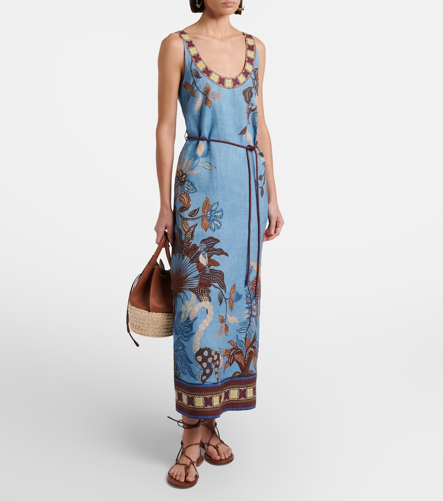 Alémais Georgie printed linen midi dress