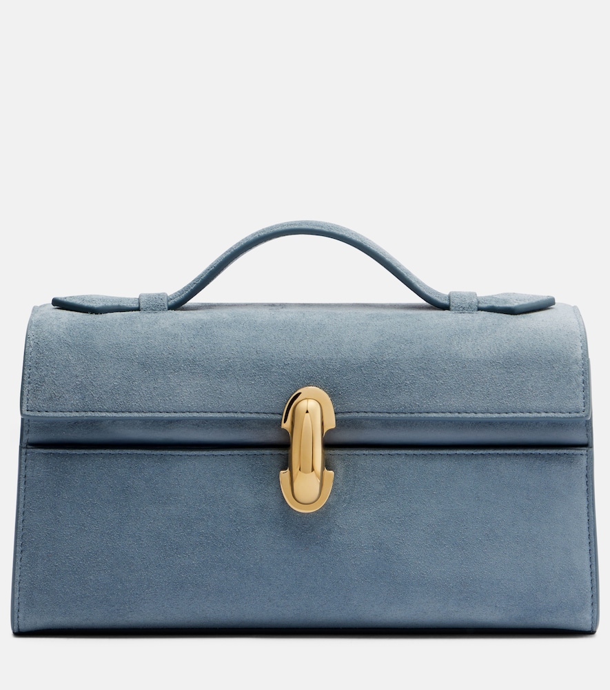 Savette Symmetry Pochette Mini suede top-handle bag